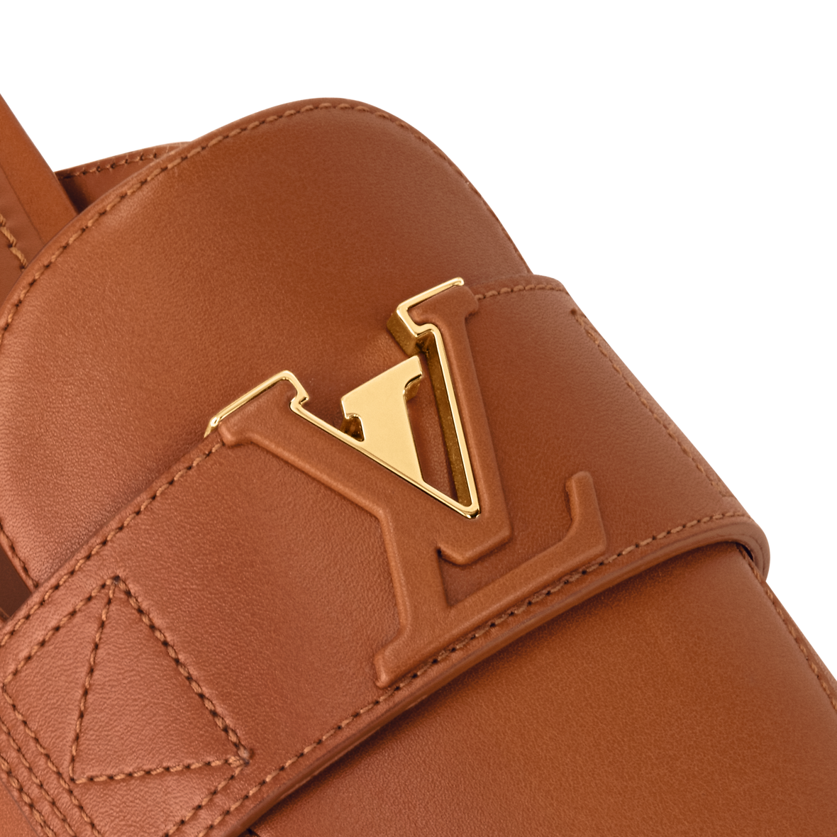 OPEN-BACK LOAFER REALISED IN WHITE SOFT CALFSKIN WITH SIGNATURE METALLIC KNOT DETAIL
